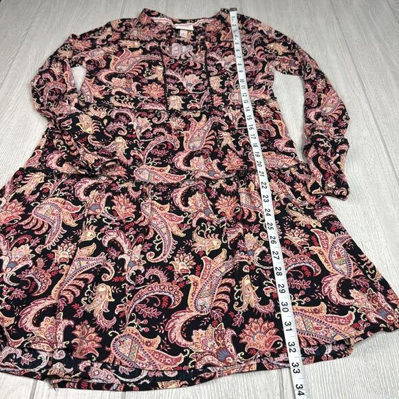 Knox Rose boho dress, paisley print on black, Small - Picture 10 of 11
